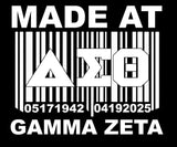 Gamma Zeta Barcode